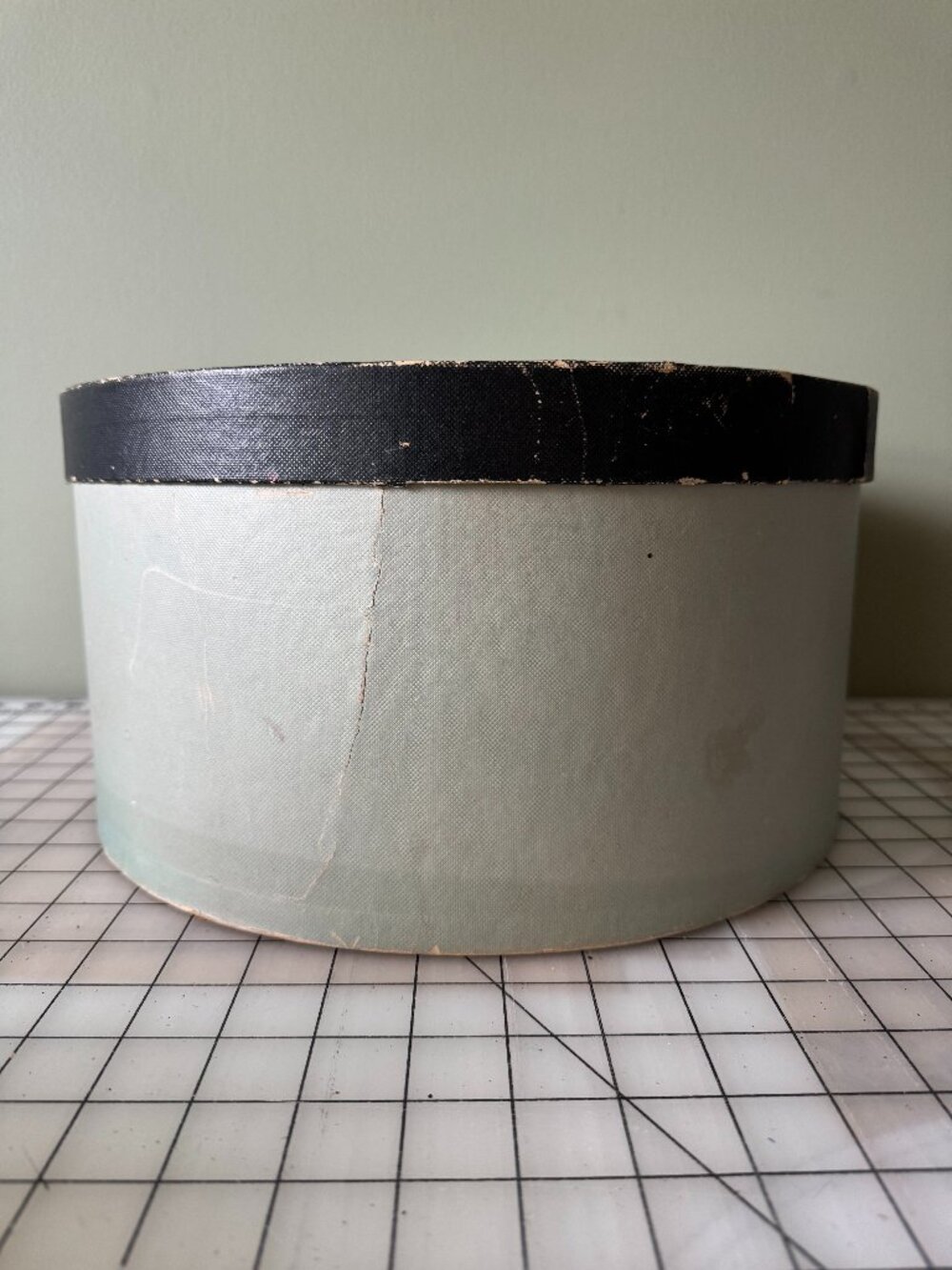Vintage Aqua Hat Box | Retro Storage Case | Mid Century